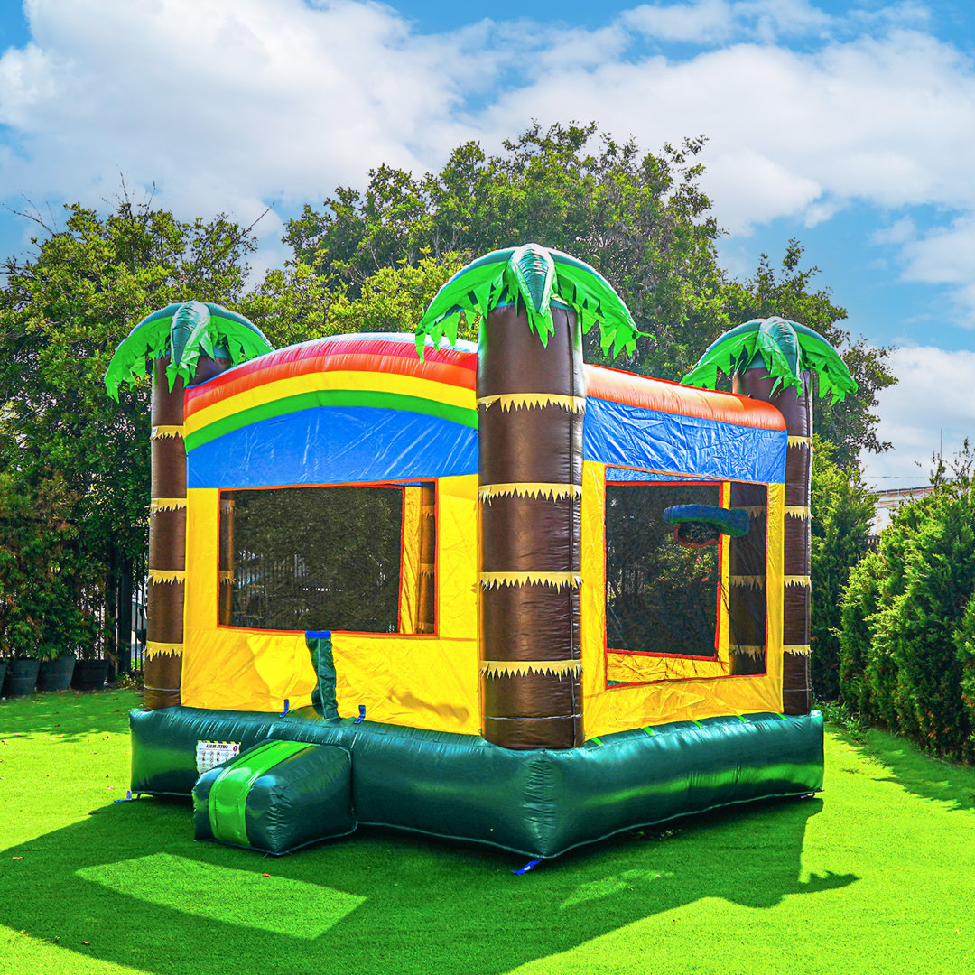 JumpOrange Safari Commercial Grade Bounce House for Kids (with Blower and Basketball Hoop)